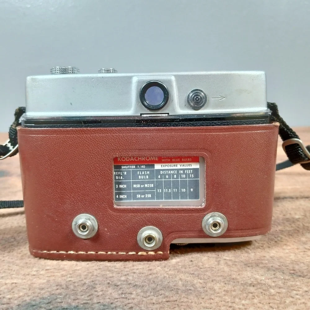 Kodak Automatic 35 Field Case Camera Brown Leather Vintage Untested